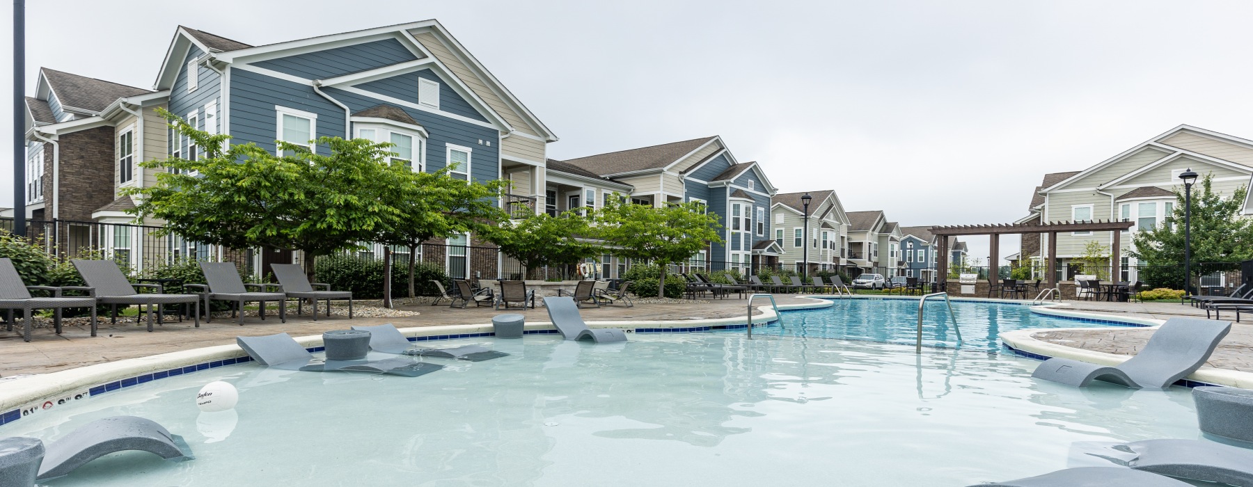 Pool with loungers